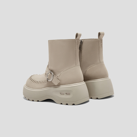 SKAP圣伽步女鞋2025冬季新款时装靴休闲增高复古减震女款运动靴