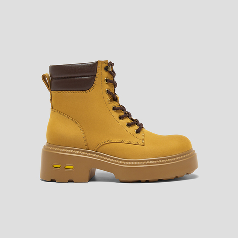 SKAP圣伽步女鞋2025冬季新款马丁靴户外大黄靴复古轻便女款休闲靴