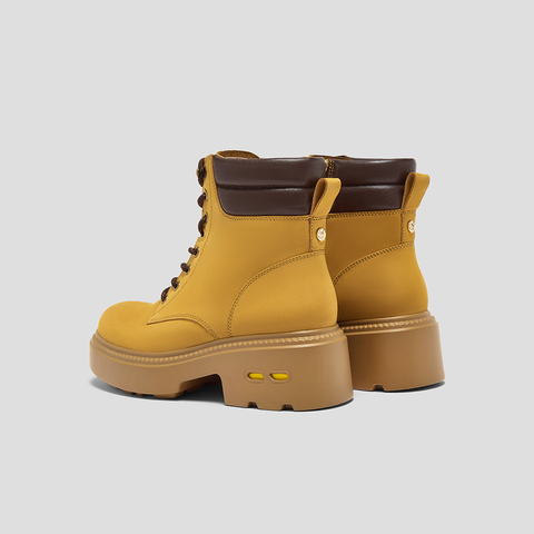 SKAP圣伽步女鞋2025冬季新款马丁靴户外大黄靴复古轻便女款休闲靴