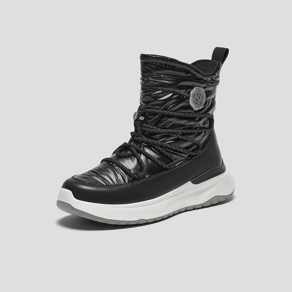 SKAP圣伽步女鞋2025冬季新款休闲短靴羽绒保暖高帮轻便女款雪地靴