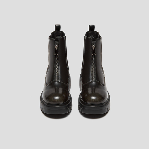 SKAP圣伽步女鞋2025冬季新款切尔西靴复古擦色增高舒适女款休闲靴