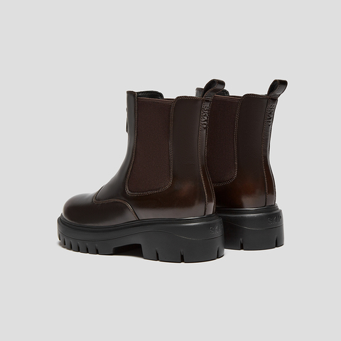 SKAP圣伽步女鞋2025冬季新款切尔西靴复古擦色增高舒适女款休闲靴