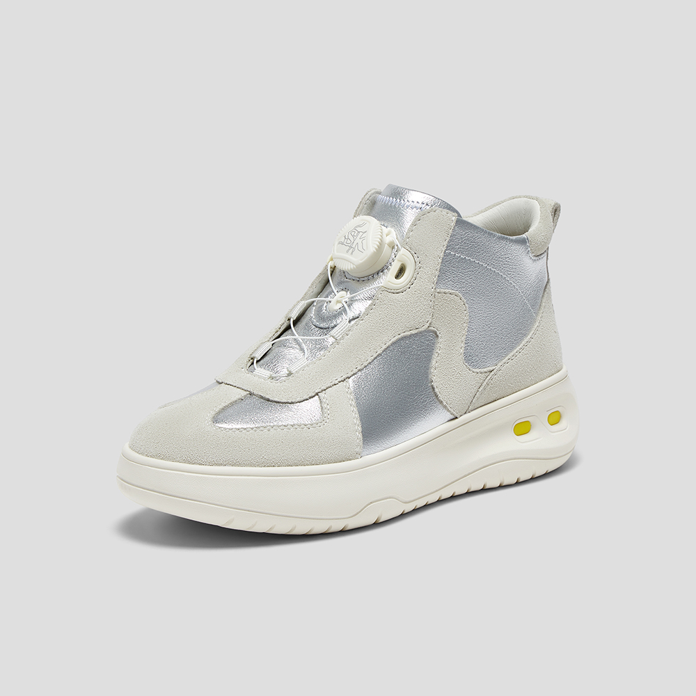 SKAP圣伽步女鞋2025冬季新款短靴增高户外便携复古旋钮女款休闲靴