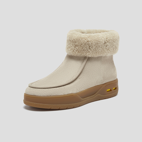 SKAP圣伽步女鞋2025冬季新款雪地靴毛绒保暖舒适短筒女款休闲靴