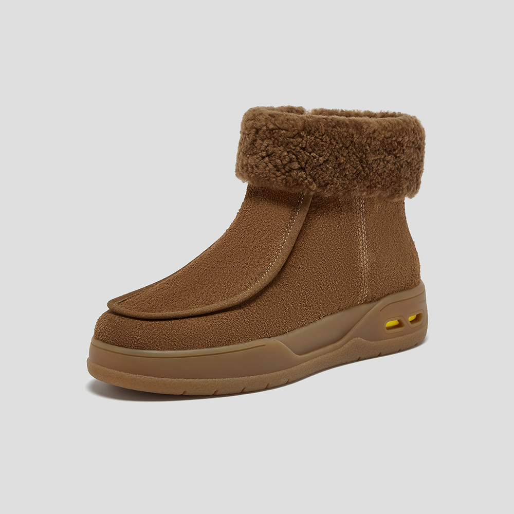 SKAP圣伽步女鞋2025冬季新款雪地靴毛绒保暖舒适短筒女款休闲靴
