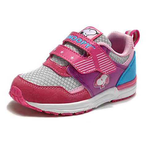 史努比春季优质反绒超纤运动鞋 轻便魔术贴休闲鞋 SNQ5086