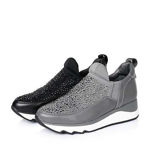 STACCATO/思加图秋季专柜同款黑色女休闲鞋9JX03CM6