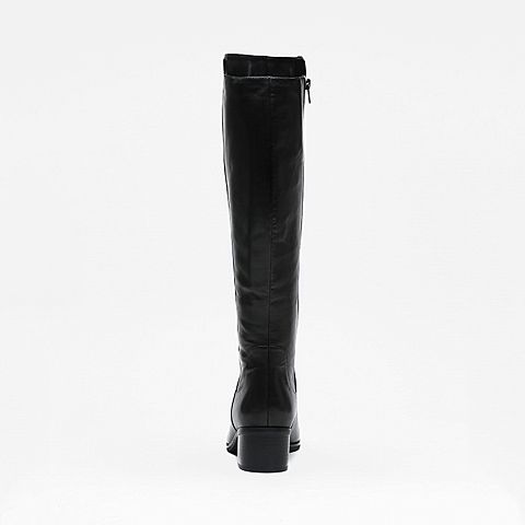 STACCATO/思加图冬季专柜同款黑色牛皮女靴9XY09DG6