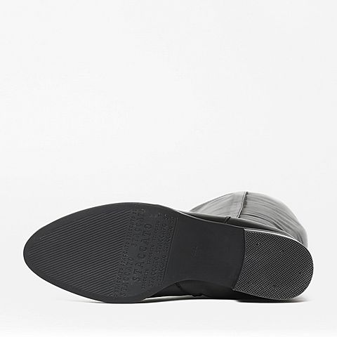 STACCATO/思加图冬季专柜同款黑色牛皮女靴9XY09DG6