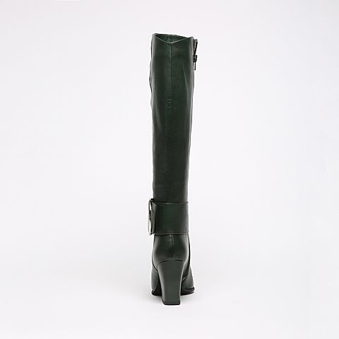 STACCATO/思加图冬季专柜同款浅杏(深绿)色牛皮女靴9C803DG6