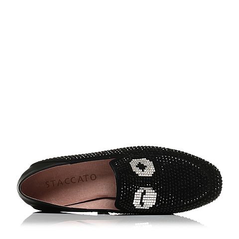 STACCATO/思加图秋季专柜同款黑色羊皮休闲女皮鞋9D911CM7