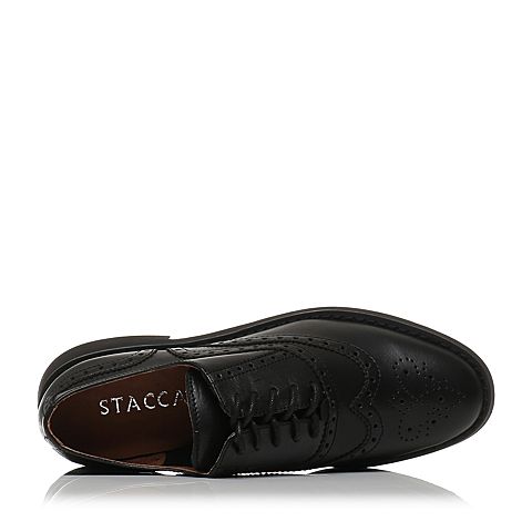 STACCATO/思加图秋季专柜同款牛皮休闲女系带皮鞋9J301CM7