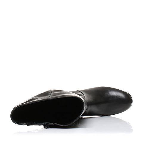 STACCATO/思加图冬季专柜同款黑色打蜡胎牛皮女皮靴9J709DG7
