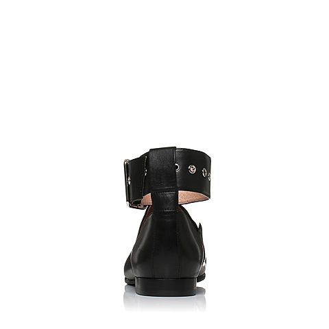 STACCATO/思加图冬季专柜同款黑色牛皮满帮女皮鞋9K305CM7