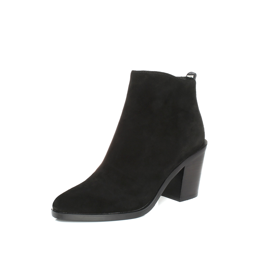 STACCATO/思加图冬季专柜同款黑色牛反绒皮女皮靴P1101DD7