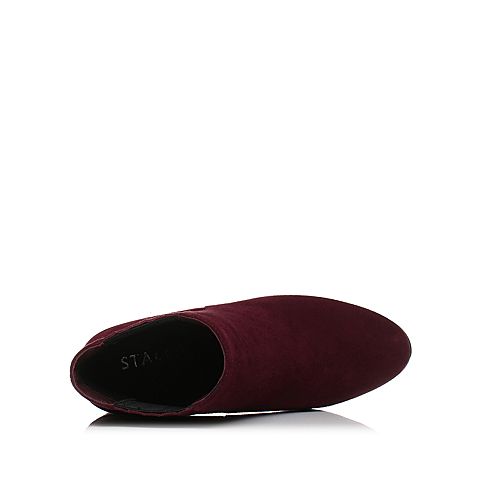 STACCATO/思加图冬季专柜同款紫色羊绒皮短筒女皮靴9SA29DD7
