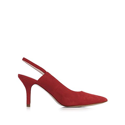 STACCATO/思加图2018年春季专柜同款红色羊绒皮浅口女凉鞋9I210AH8