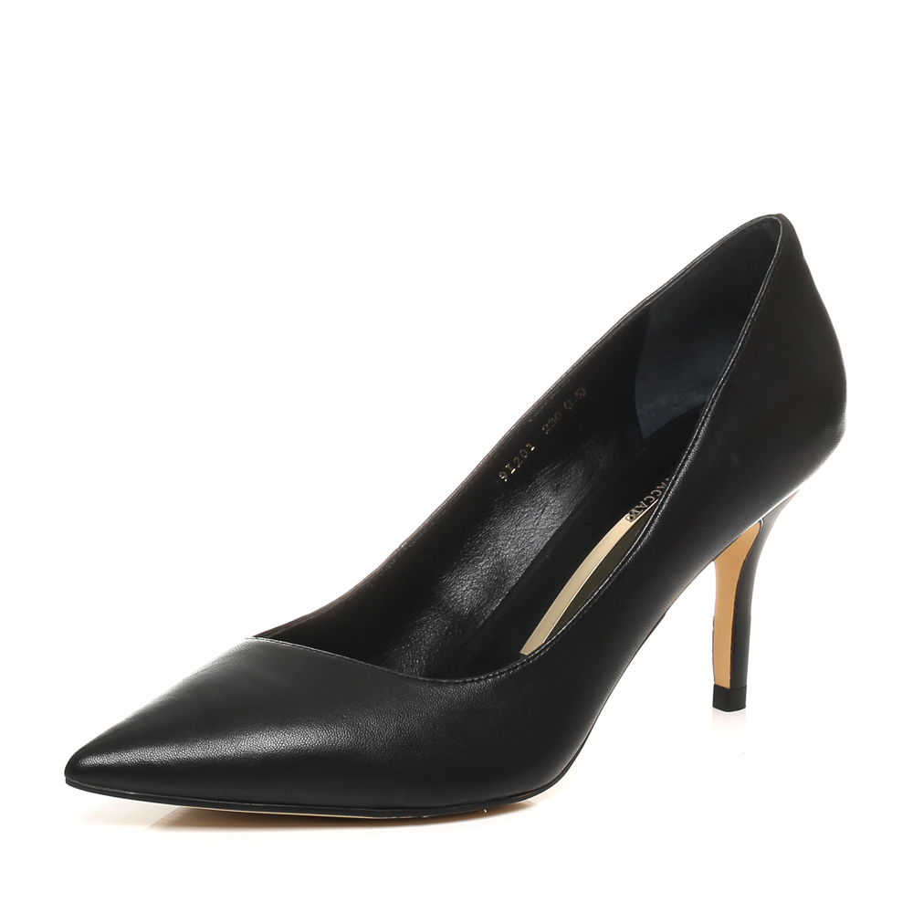 STACCATO/思加图2018年春季专柜同款黑色绵羊皮女浅口皮鞋9I201AQ8