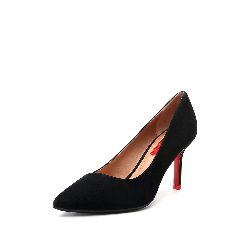 staccato/思加图2018秋新品羊绒皮尖头细跟浅口女单鞋9s602cq8