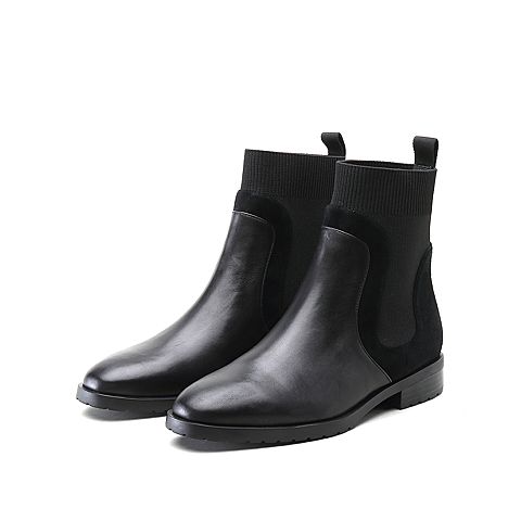 STACCATO/思加图2018冬专柜同款牛皮时尚短靴9T501DD8