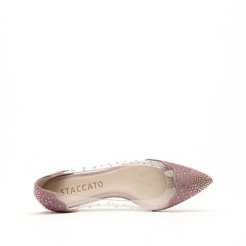 STACCATO/思加图专柜同款简约亮片布女皮鞋9E527AQ9
