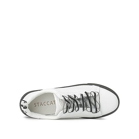 思加图2020春季新款休闲小白鞋系带街拍运动鞋女皮平底鞋9AY37AM0