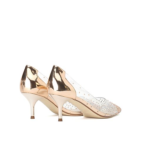 思加图2020春季新款仙女鞋水钻浅口单鞋细高跟女婚鞋9NW09AQ0