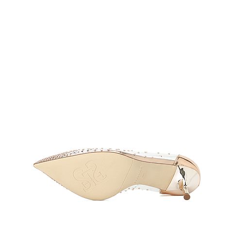 思加图2020春季新款仙女鞋水钻浅口单鞋细高跟女婚鞋9NW09AQ0