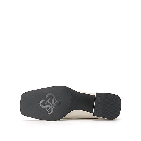 思加图2020冬季新款简约方头后拉链牛皮革短靴女皮靴子EAE01DD0