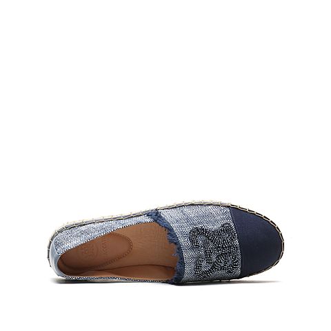 思加图2021春季新款渔夫鞋小香风一脚蹬鞋女休闲鞋平底鞋9UA76AA1