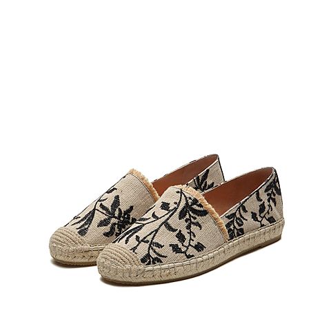 思加图2021春季新款渔夫鞋素雅一脚蹬绣花女平底鞋休闲鞋9UA78AA1