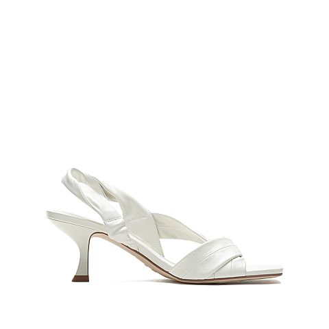 思加图2021夏季新款法式高跟凉鞋露趾女皮凉鞋EBQ04BL1