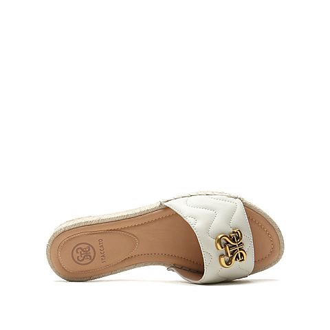 思加图2021夏季新款复古一字拖鞋凉拖平底拖女鞋外穿EBE01BT1