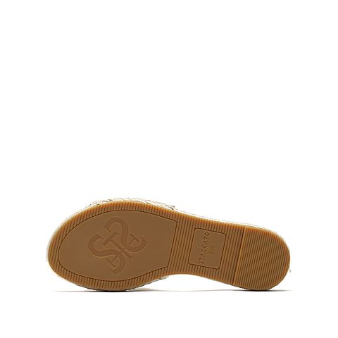 思加图2021夏季新款复古一字拖鞋凉拖平底拖女鞋外穿EBE01BT1