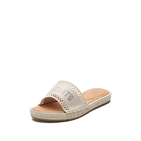 思加图2021夏季新款时尚度假风一字拖外穿拖鞋渔夫女拖鞋EBE05BT1