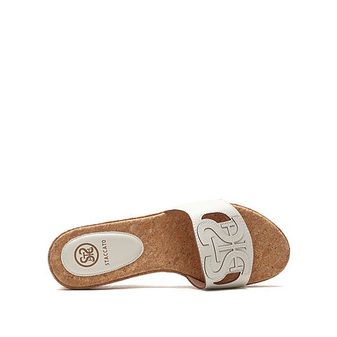 思加图2021夏季新款休闲坡跟鞋厚底可外穿女拖鞋时尚凉拖EYB61BT1