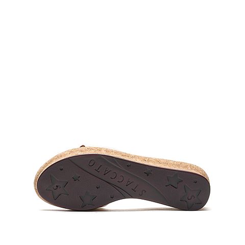 思加图2021夏季新款休闲坡跟鞋厚底可外穿女拖鞋时尚凉拖EYB61BT1