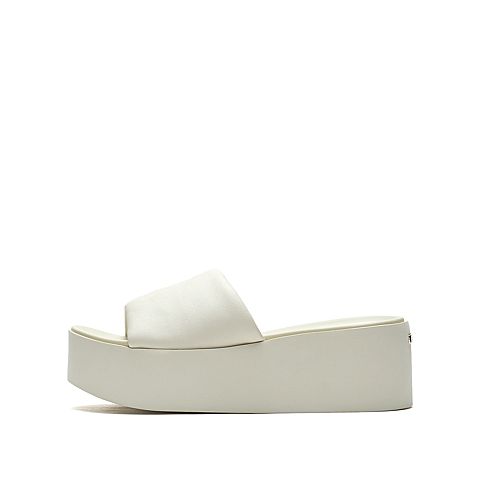 思加图2021夏季新款简约厚底增高一字拖外穿拖鞋女皮凉鞋EBR01BT1