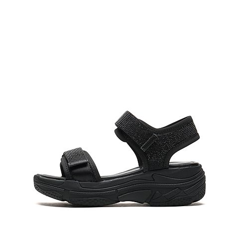 思加图2021夏季新款休闲运动凉鞋女厚底凉鞋魔术贴凉鞋B6406BL1