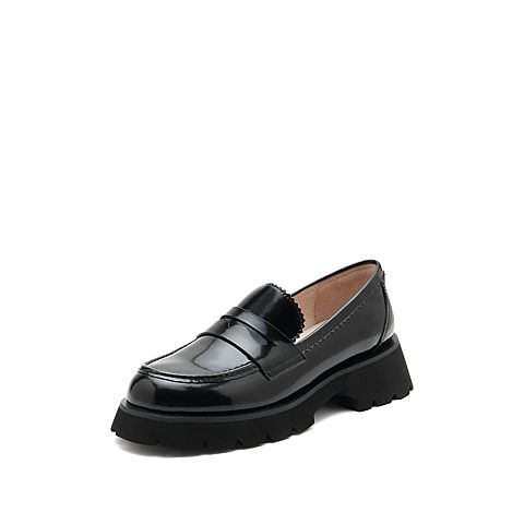 思加图2021秋季新款英伦风乐福鞋厚底便士鞋单鞋女鞋C2891CA1