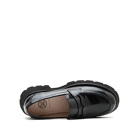 思加图2021秋季新款英伦风乐福鞋厚底便士鞋单鞋女鞋C2891CA1