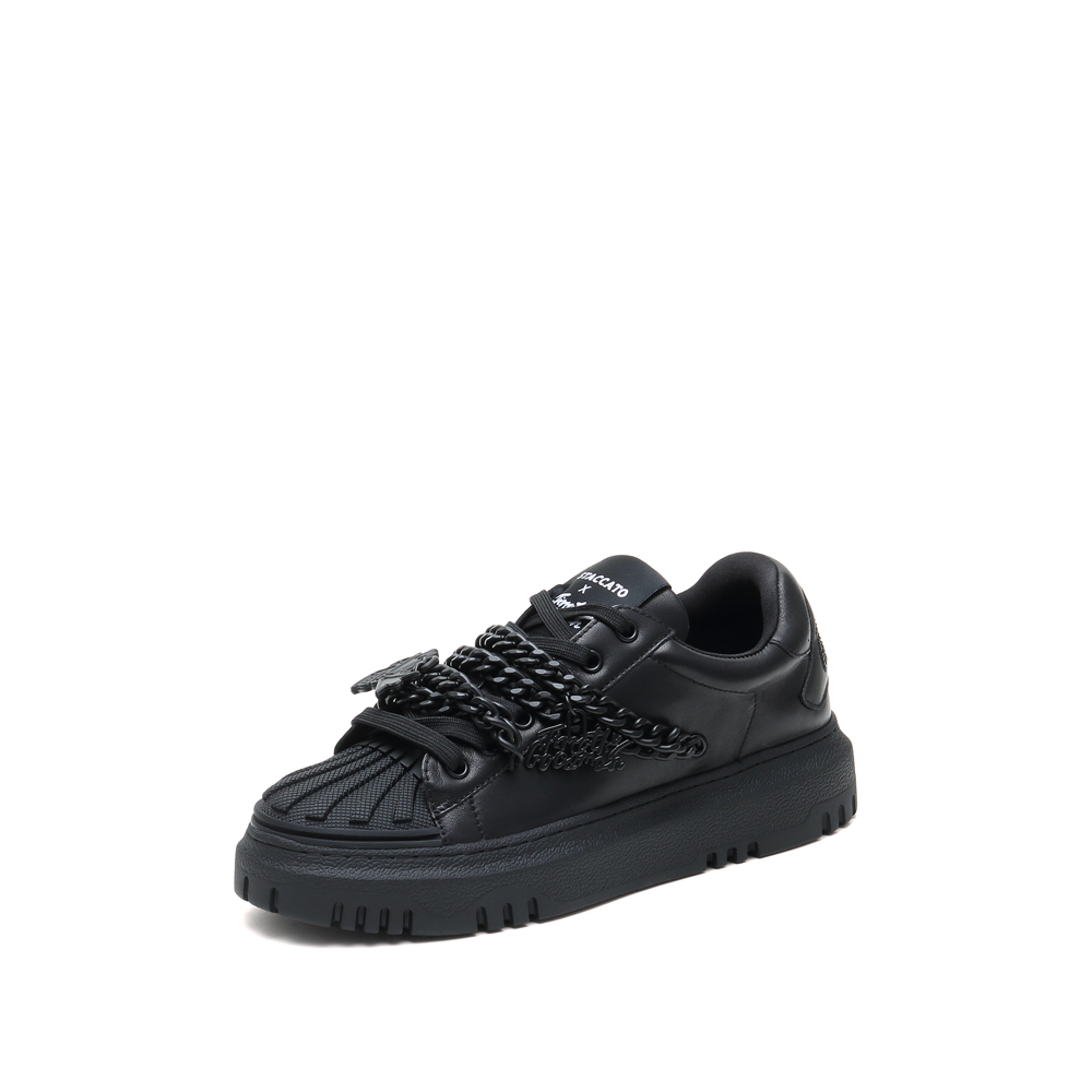 思加图2021秋季新款时尚链条系带厚底休闲鞋单鞋女皮鞋9AY83CM1