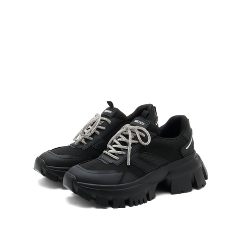 思加图2022春季新款厚底系带老爹鞋圆头休闲鞋单鞋女鞋ECE11AM2