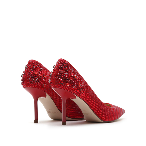 思加图2022秋季尖头浅口水钻细跟高跟婚鞋新款女鞋ED709CQ2