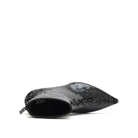 思加图2022冬季新款星空鞋尖头绣亮片短靴女靴子EFG02DD2