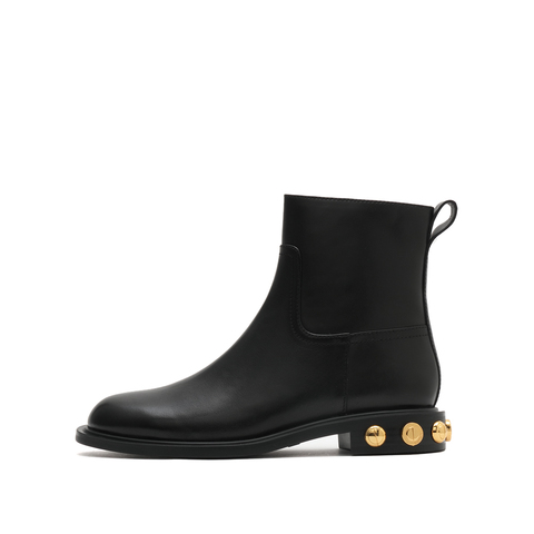 思加图2022冬季新款短靴时装靴甜酷粗跟女皮靴子EFD03DD2