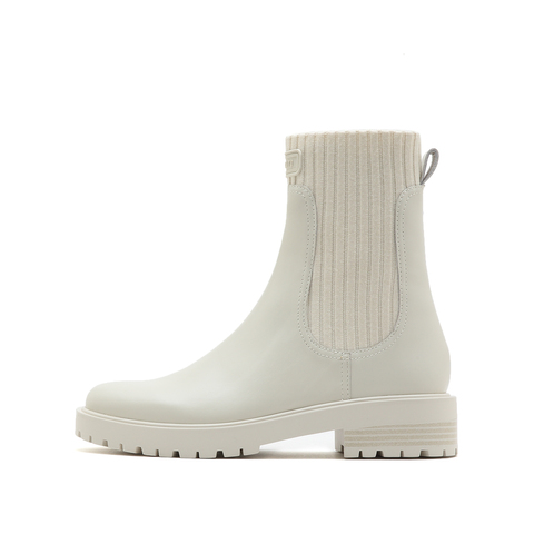 思加图2022冬季新款英伦风弹力靴中筒靴瘦瘦靴女皮靴EFO02DZ2