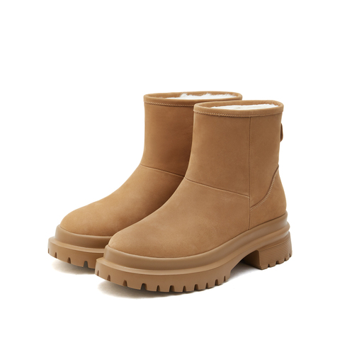 思加图2022冬季新款时尚毛里保暖厚底雪地靴女皮靴M3211DD2