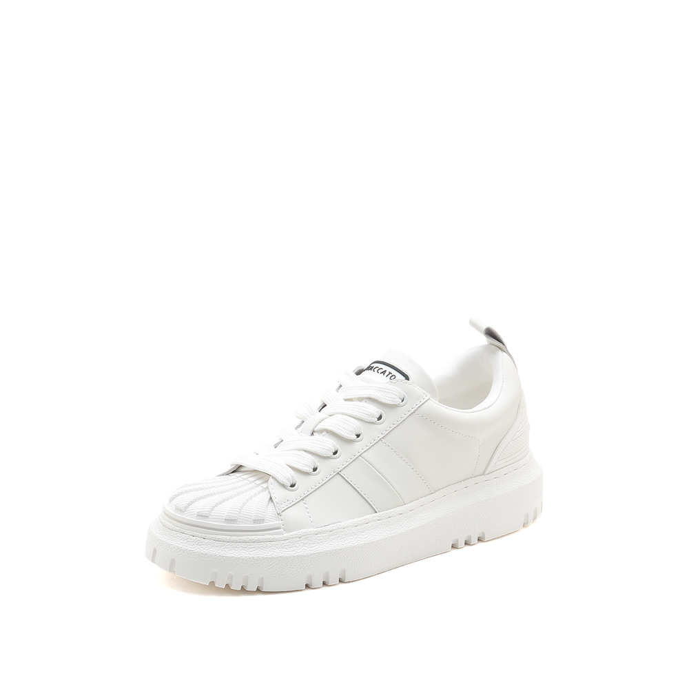 思加图2022秋季新款系带厚底板鞋圆头休闲鞋单鞋女皮鞋9AY70CM2