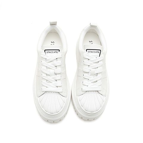 思加图2022秋季新款系带厚底板鞋圆头休闲鞋单鞋女皮鞋9AY70CM2